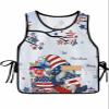 4th of July Cobbler Apron with Pockets,Women Men Smock Bib Adjustable Kitchen Chefs Cooking Cleaning Nursing Work Clothing,Red Blue Star Stripes Flag Patriotic Memorial Gnomes 1 Pack,20"x31.5" view 1