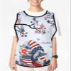 4th of July Cobbler Apron with Pockets,Women Men Smock Bib Adjustable Kitchen Chefs Cooking Cleaning Nursing Work Clothing,Red Blue Star Stripes Flag Patriotic Memorial Gnomes 1 Pack,20"x31.5" view 2