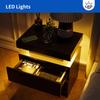 DobleCliCli LED End Table Set of 2, Modern Bedside Table with Storage, 20.5" Tall End Tables Bedroom Set of 2 with 2 Drawers, LED Furniture for Bedroom, Living Room, and Playroom, Black view 2