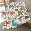Camping Blanket Gifts,Soft Camping Throw,Cute Plush Flannel Camping Quilts Decorations for Bedroom Sofa Bed Outdoor Travel 40 x 30in for Pets view 1