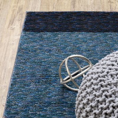 Style Haven Stephan Modern Art-Deco Inspired Blue Area Rug 6' 7" x 9' 6" Living Room,Dining Room 6' x 9' Indoor Living Room,Dining Room