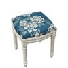 123 Creations Navy Blue Magnolia Vanity Stool with Antique White Finish view 3