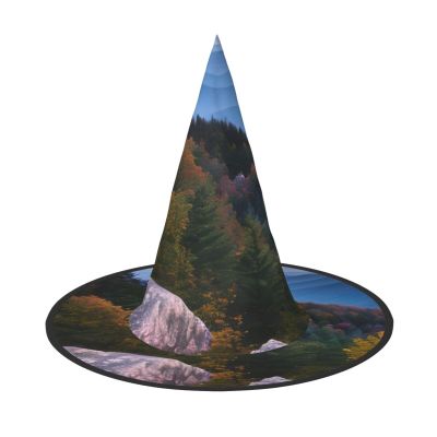ZISHAK Canadian Smokey Mountain Cliff Halloween Witch Hat For Women,Ultimate Party Hat For Best Halloween Costume Ensemble