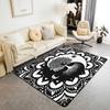 Black and White Area Rug 5x7, Bohemian Mandala Rug for Kids Boys Girls, Yin Yang Psychedelic Tree of Life Washable Carpet, Exotic Medallion Sun and Moon Decorative Rug for Bedside view 1