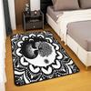 Black and White Area Rug 5x7, Bohemian Mandala Rug for Kids Boys Girls, Yin Yang Psychedelic Tree of Life Washable Carpet, Exotic Medallion Sun and Moon Decorative Rug for Bedside view 3