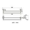 Bronze Bathroom Accessories Hardware Set Antique Hair Dryer Rack Coat Towel Shelf Rail Bar Shower Soap Dish Holder Toilet Brush,Double Towel Bar view 2