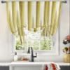 Abstract Minimalist Tie Up Curtains for Kitchen Bathroom Bedroom Windows 63 Inch Length,Balloon Drape Curtains Shade Rod Pocket Drapery Curtain Gold Geometric Metallic Gradient Stripes 1 Panel,52"x45" view 3
