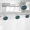 Christmas Shower Curtain Hooks, Xmas Tree Santa Claus Navy Blue 12PCS Shower Curtain Hooks Rings for Bathroom Stainless Steel Rust Resistant Shower Curtain Hangers view 3
