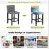 Bar Stool Covers with Backs - Stretch Removable Washable Bar Chair Covers Set of 6 for Short Back Chair (Abstract Watercolor Sunset Landscape Pink) view 3