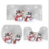 Wotrend Snowman 3 Piece Bath Rugs Set Gray Christmas Snowflake Winter Holiday Non-Slip Bathroom Mats Absorbent Contour Soft Mat Toilet Lid Cover Bathroom Decor Set- 20"x32"+16"x18"+16"x20" view 3