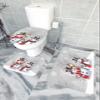 Wotrend Snowman 3 Piece Bath Rugs Set Gray Christmas Snowflake Winter Holiday Non-Slip Bathroom Mats Absorbent Contour Soft Mat Toilet Lid Cover Bathroom Decor Set- 20"x32"+16"x18"+16"x20" view 4
