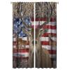FBMLBRB Farmhouse Animal Deer Curtains,Vintage Rustic Farm Wildlife Deer American Flag Window Drapes Thermal Insulated Rod Pocket Blackout Curtains for Bedroom 2 Panels 63" L x 21" W view 1