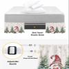 Christmas Bed Skirt King Size 16 Inch Drop, Adjustable Elastic Bedskirt Dust Ruffle for King Size Bed, Yellow Grey Snowflake Xmas Tree Gnomes Wrap Around Bed Skirts Luxurious Pleated Bed Frame Cover view 4