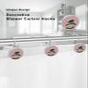Christmas Shower Curtain Hooks, Dreamlike Snowman Snowflake Pink Xmas 12PCS Shower Curtain Hooks Rings for Bathroom Stainless Steel Rust Resistant Shower Curtain Hangers view 3