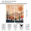 Abstract Mid Century Mountain Curtains,Vintage Nature Landscape Sunset Desert Succulent Cactus Window Treatments Thermal Insulated Rod Pocket Blackout Curtains for Bedroom 2 Panels 54"L x 21"W view 2
