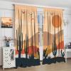 Abstract Mid Century Mountain Curtains,Vintage Nature Landscape Sunset Desert Succulent Cactus Window Treatments Thermal Insulated Rod Pocket Blackout Curtains for Bedroom 2 Panels 54"L x 21"W view 4