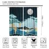 Abstract Marble Mountain Rod Pocket Blackout Curtains for Living Room,Thermal Insulated Modern Nature Landscape Full Moon Desert Succulent Cactus Window Treatment,2 Panels 54" L x 21" W view 2