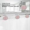 Leaf Shower Curtain Hooks, Red and Gray Leaf Art Plant 12PCS Shower Curtain Hooks Rings for Bathroom Stainless Steel Rust Resistant Shower Curtain Hangers view 3