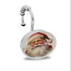 Christmas Shower Curtain Hooks, Santa Claus Snowflake Holly Berry Xmas 12PCS Shower Curtain Hooks Rings for Bathroom Stainless Steel Rust Resistant Shower Curtain Hangers view 1