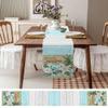 Coastal Christmas Cotton Linen Rectangle Table Runners 13"x72", Seaside Holiday Wishes Xmas Beach Starfish Coffee Table Runner Dresser Scarves Luxury Table Runners for Wedding Party Banquet Dinner view 3
