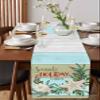 Coastal Christmas Cotton Linen Rectangle Table Runners 13"x72", Seaside Holiday Wishes Xmas Beach Starfish Coffee Table Runner Dresser Scarves Luxury Table Runners for Wedding Party Banquet Dinner view 4