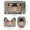 Rustic Farmhouse Donkey 4 Pcs Waterproof Shower Curtain Set,Vintage Western Saloon Cowboy Donkey Sunflower with Waterproof Toilet Cover Shower Mat Rugs view 3