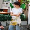 AMZRicher Honey Gnomes Server Waitress Aprons with 3 Pockets, Spring Floral Yellow Summer Bee Black Plaid Half Waist Apron for Cooking Kitchen view 4