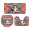 Wotrend Merry Christmas 3 Piece Bath Rugs Set Santa Claus Red and Black Plaid Xmas Non-Slip Bathroom Mats Absorbent Contour Soft Mat Toilet Lid Cover Bathroom Decor Set- 18"x30"+14"x18"+15"x18" view 3
