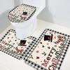 Wotrend Snowman 3 Piece Bath Rugs Set Christmas Snowflake Gift Retro Buffalo Check Plaid Non-Slip Bathroom Mats Absorbent Contour Soft Mat Toilet Lid Cover Bathroom Decor Set- 20"x32"+16"x18"+16"x20" view 1