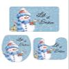 Christmas 3 Piece Bath Rugs Set Snowman Xmas Winter Snowy Non-Slip Bathroom Mats Absorbent Contour Soft Mat Toilet Lid Cover Bathroom Decor Set- 20"x32"+16"x18"+16"x20" view 3