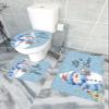 Christmas 3 Piece Bath Rugs Set Snowman Xmas Winter Snowy Non-Slip Bathroom Mats Absorbent Contour Soft Mat Toilet Lid Cover Bathroom Decor Set- 20"x32"+16"x18"+16"x20" view 4
