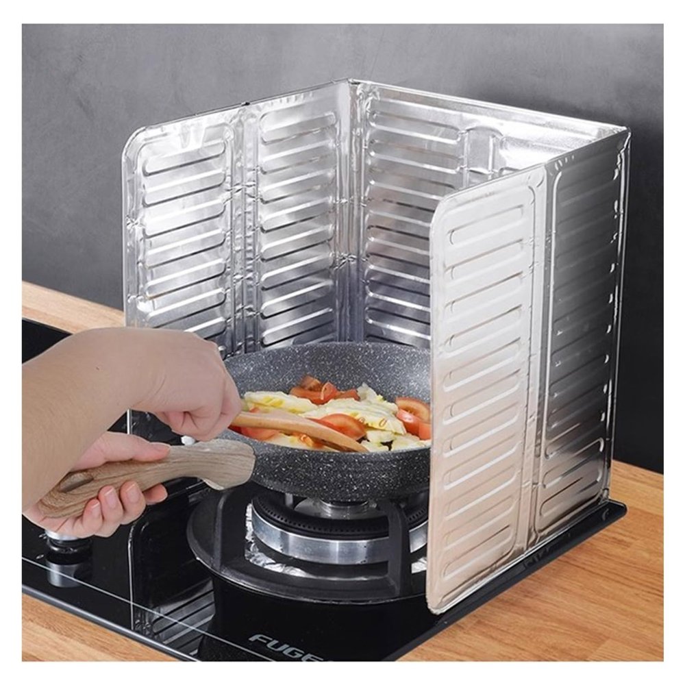 2/5 Pieces Anti Splatter Shield Guard Oil Barrier, Aluminum Foil Board Foldable Kitchen Oil Splash Guard, for Wall Protection (Size : 5pcs)