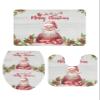 Merry Christmas 3 Piece Bath Rugs Set Santa Claus Gift Holly Berry Wooden Board Non-Slip Bathroom Mats Absorbent Contour Soft Mat Toilet Lid Cover Bathroom Decor Set- 18"x30"+14"x18"+15"x18" view 2
