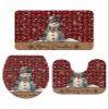 Merry Christmas 3 Piece Bath Rugs Set Xmas Snowman Winter Red and Black Plaid Non-Slip Bathroom Mats Absorbent Contour Soft Mat Toilet Lid Cover Bathroom Decor Set- 20"x32"+16"x18"+16"x20" view 3