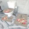 Wotrend Christmas 3 Piece Bath Rugs Set Santa Claus Snowflake Grey Xms Non-Slip Bathroom Mats Absorbent Contour Soft Mat Toilet Lid Cover Bathroom Decor Set- 18"x30"+14"x18"+15"x18" view 4