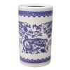 HM&DX Porcelain Umbrella Stand,Floral Blue & White Ceramic Umbrella Rack,Traditional Umbrella Holder Entryway Decor for Canes Walking Sticks view 1