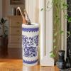 HM&DX Porcelain Umbrella Stand,Floral Blue & White Ceramic Umbrella Rack,Traditional Umbrella Holder Entryway Decor for Canes Walking Sticks view 2