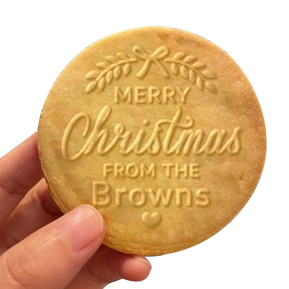 2025 Personalized Christmas Cookie Stamp Unique 3D Embossed Design Fun Tool for Baking Art (C)