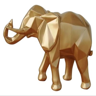 BytheM Sculpture Tabletop Feng Shui Decor Desktop Elephant Statue Animal Sculpture Nordic Minimalist Living Room Craft Resin Ornament Display Indoor Statue of Wealth Statues