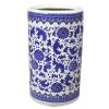 HM&DX Porcelain Umbrella Stand,Floral Blue & White Ceramic Umbrella Rack,Traditional Umbrella Holder Entryway Decor for Canes Walking Sticks view 1