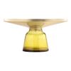 MAKLAINE Modern Glass Coffee Table in Gold and Yellow Finish view 1