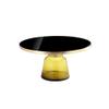 MAKLAINE Modern Glass Coffee Table in Gold and Yellow Finish view 3