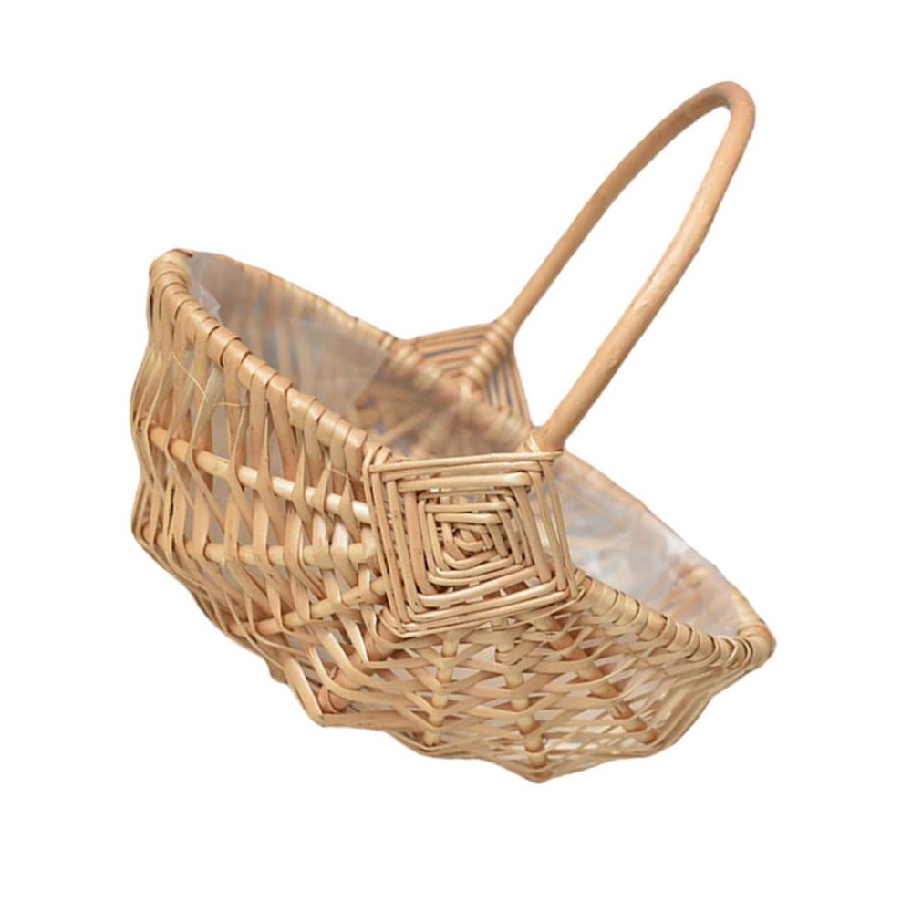 jojofuny Decorative Wicker Flower Basket for Flower Arrangements Handwoven Portable Storage Basket for Weddings Home Decor and Floral Displays Rustic Design