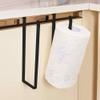 Tbest Paper Towel Holder,Kitchen Cabinet Steel Roll Paper Holder Paper Towel Rack Hanger Storage Organizer Black view 2