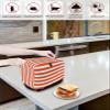 Toaster Cover 2 Slice, Orange and White Stripes Bread Maker Cover Toaster Dust Cover with Pockets, Dust-Proof Cover for Kitchen Small Appliance 12x7.5x8in view 4