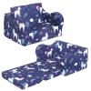 MOMCAYWEX Kids Sofa, 2-in-1 Flip-Out Foam Couch, Foldable Soft Play Lounge Chair, Light Purple view 1