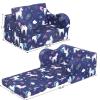 MOMCAYWEX Kids Sofa, 2-in-1 Flip-Out Foam Couch, Foldable Soft Play Lounge Chair, Light Purple view 3