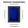 11x17 Charcoal Shadowbox Frame - Shadow Box Frame Interior Size 11x17 by 7/8" Deep - Royal Blue Acid-Free Suede Backing - Includes Shatter Resistant Acrylic, Backing, Hardware - Usable Depth: 5/8" view 4