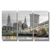 Cleveland Ohio Cityscape Posters Canvas Wall Art 3 Piece Black and White Wall Art for Living Room Skyscrapers and City Skyline Wall Pictures for Bedroom Home Decoration Ready to Hang 16X24X3 INCH view 1