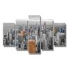 5 Pieces Wall Art for Living Room Chicago Skyline Panorama Black and White Wall Art Chicago Downtown Cityscape Bathroom Wall Decor Posters & Prints Stretched and Framed Ready to Hang 20X40 INCH view 1